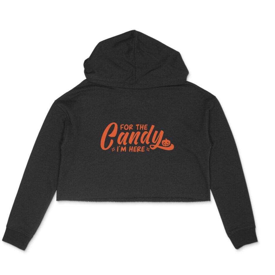 Women Candy Graphic Printed Crop Hoodie